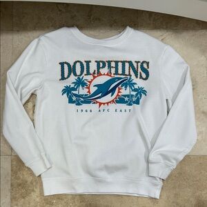 Miami Dolphins White Graphic Sweatshirt